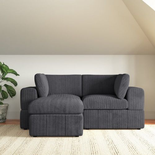 Warm sectional sofa atmosphere.