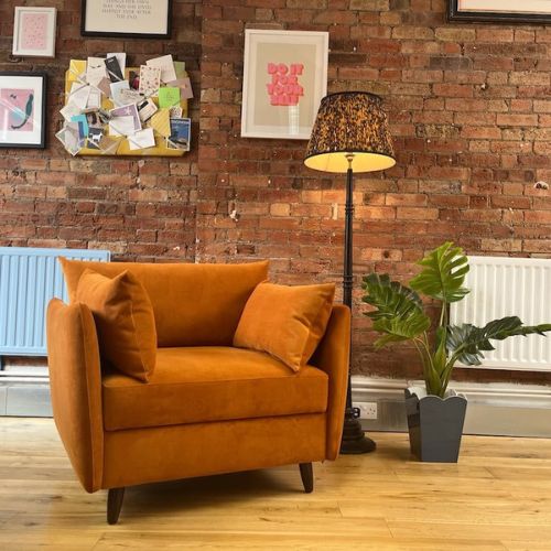 Inviting sectional sofa space.