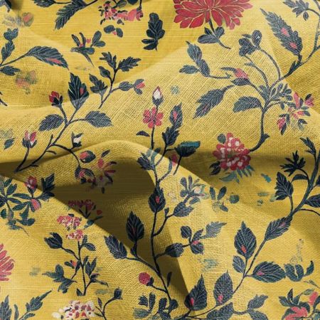 Detailed mustard yellow sofa fabric texture