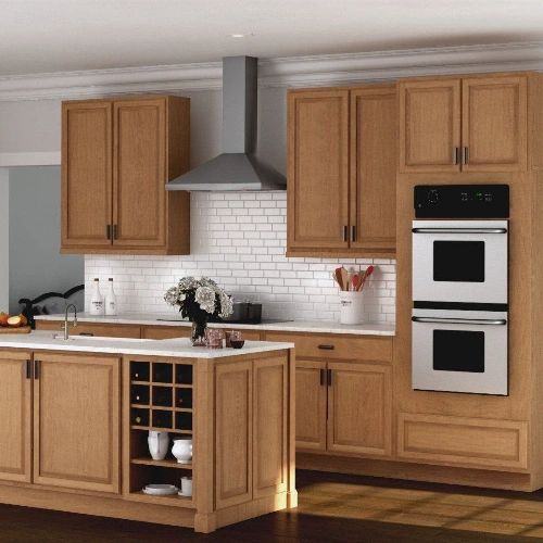Open shelving and cabinet combination