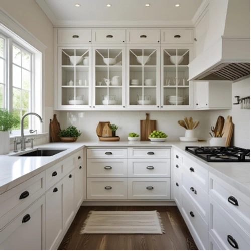 Modern kitchen cabinets installed in Dubai villa