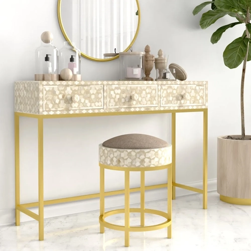 Stylish Bone Inlay Dresser Console