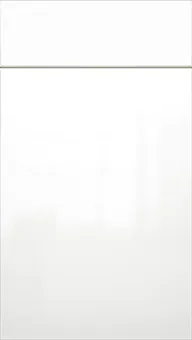 Verona Gloss White cabinets feature frameless MDF doors with a glossy finish, soft-close hinges, and full-extension drawers. Adjustable plywood shelves and durable construction provide sleek, functional storage, ideal for modern and contemporary kitchen designs.