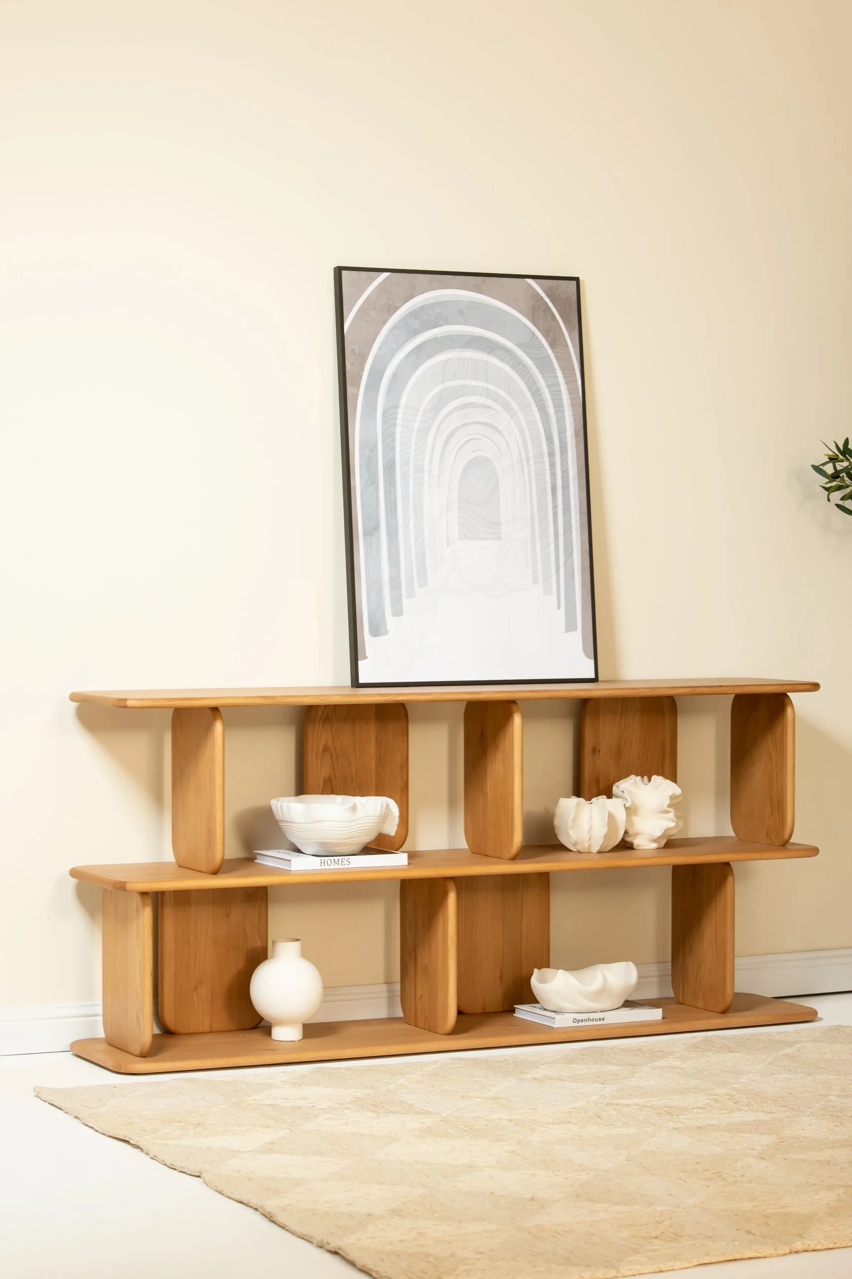 Lunova Natural Wooden Display Shelf