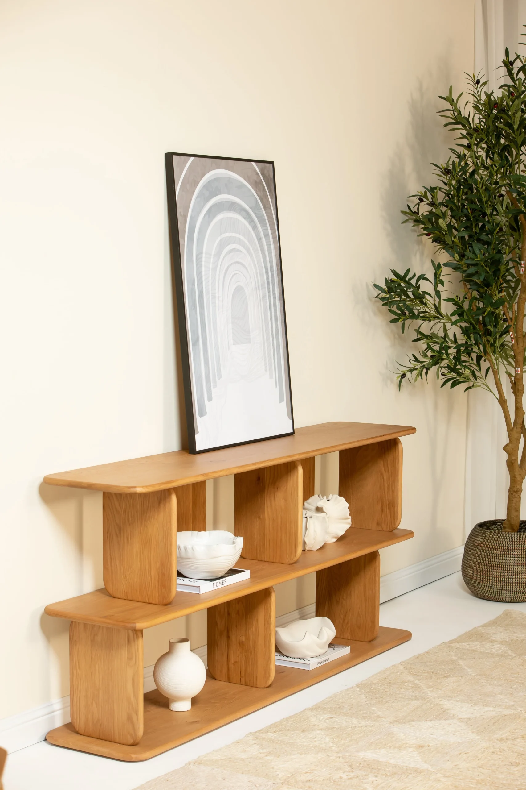 Lunova Natural Wooden Display Shelfs